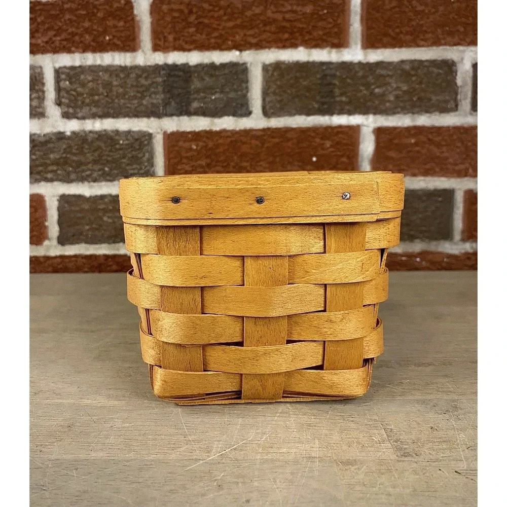Longaberger Teaspoon Basket Set Plaid Liner & Protector 2000